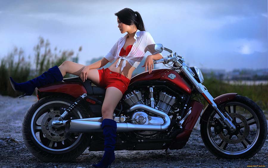 Beautiful girls and motorcycles in Cuttack